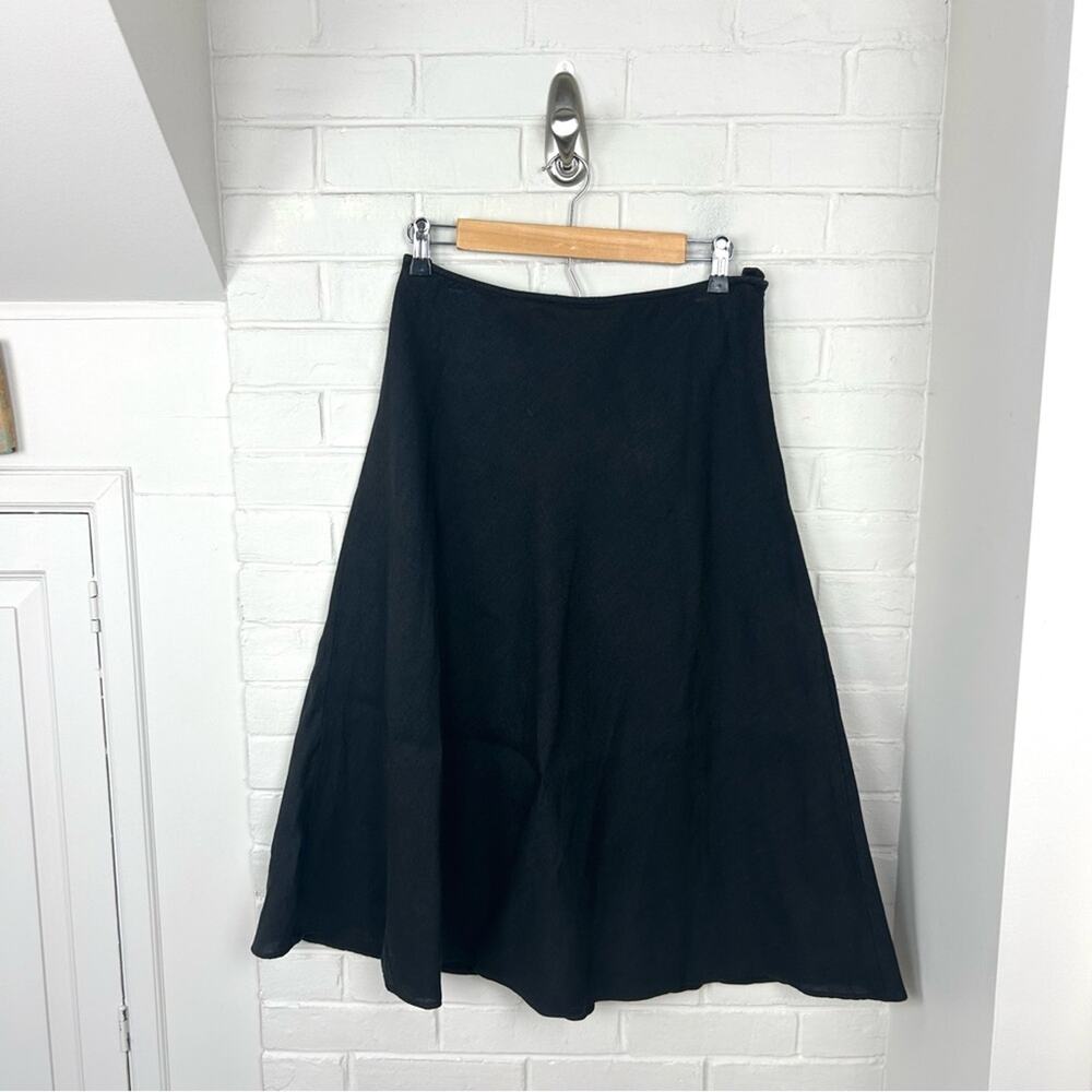 Vintage Talbots Black Irish Linen Skirt Size 10